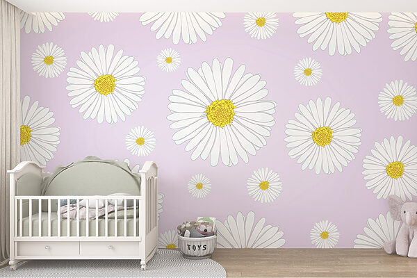 Pattern of white and yellow flowers Pattern of white and yellow flowers