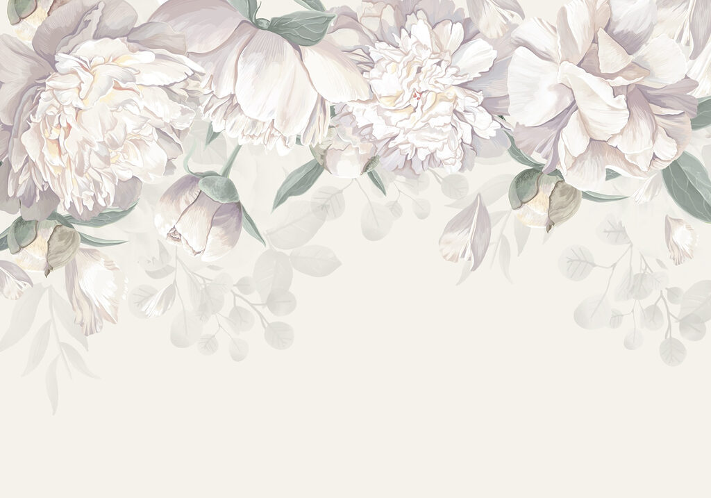 White flowers with green leaves White flowers with green leaves
