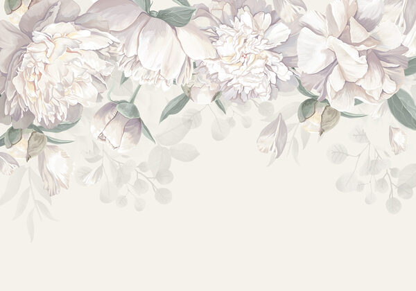 White flowers with green leaves White flowers with green leaves