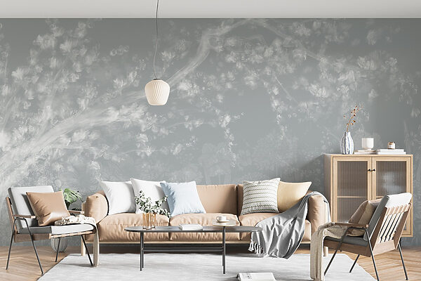 White and gray floral pattern White and gray floral pattern