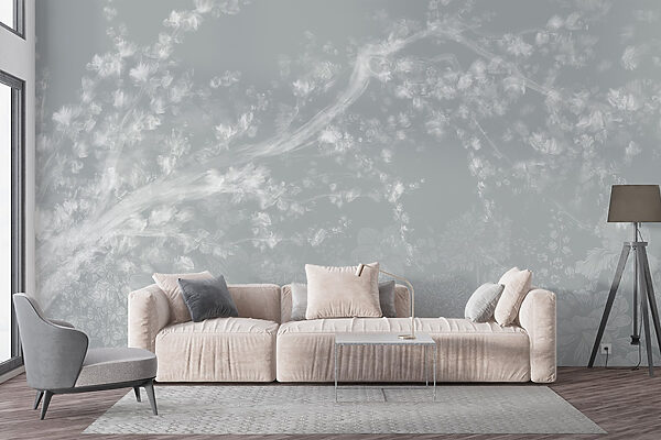 White and gray floral pattern White and gray floral pattern