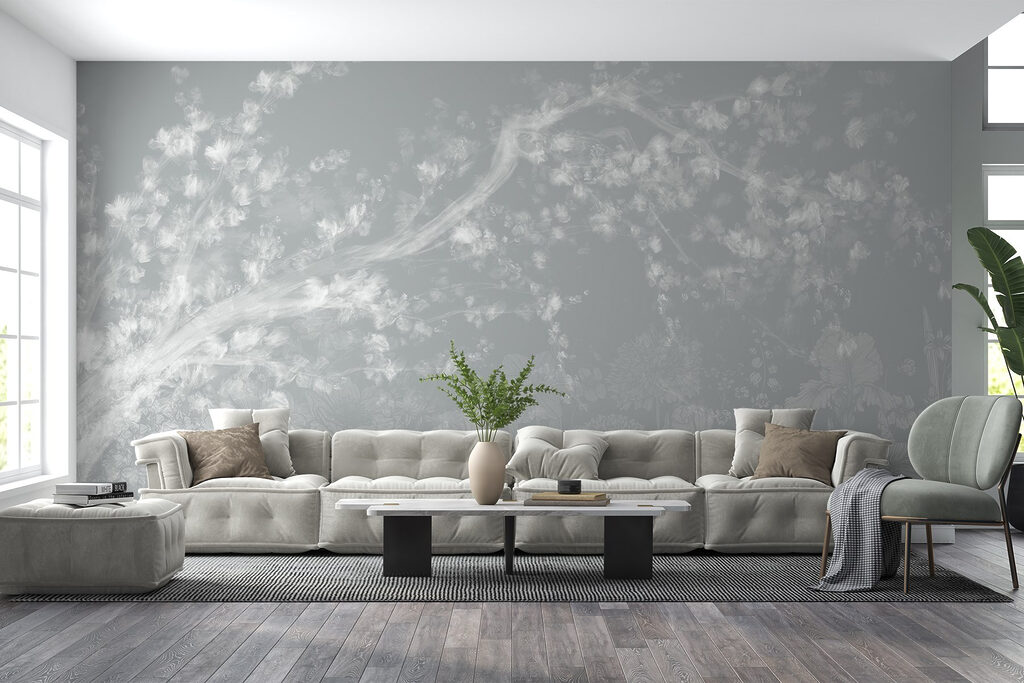 White and gray floral pattern White and gray floral pattern