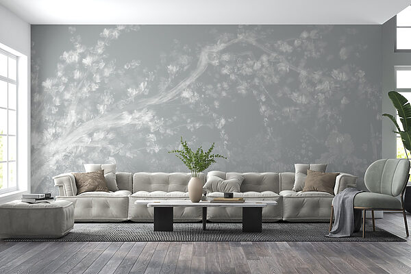 White and gray floral pattern White and gray floral pattern