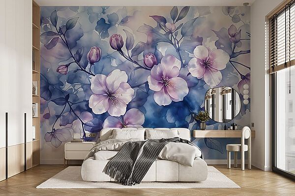 Painting of flowers on a branch Painting of flowers on a branch