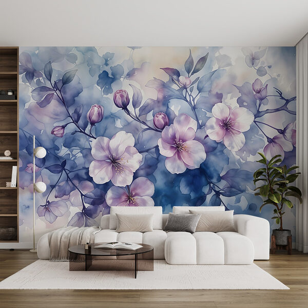 Painting of flowers on a branch Painting of flowers on a branch