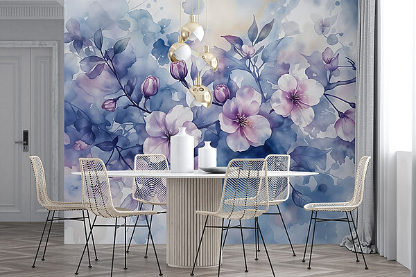 Painting of flowers on a branch Painting of flowers on a branch