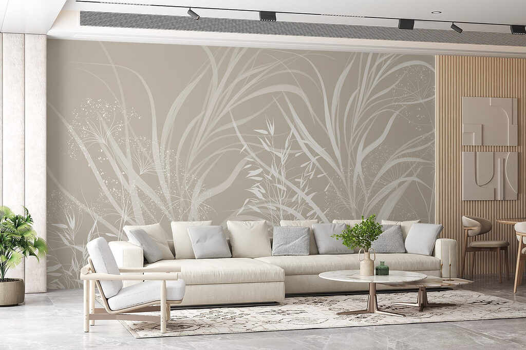 White floral design on a grey background White floral design on a grey background
