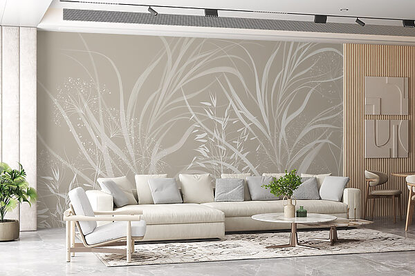 White floral design on a grey background White floral design on a grey background