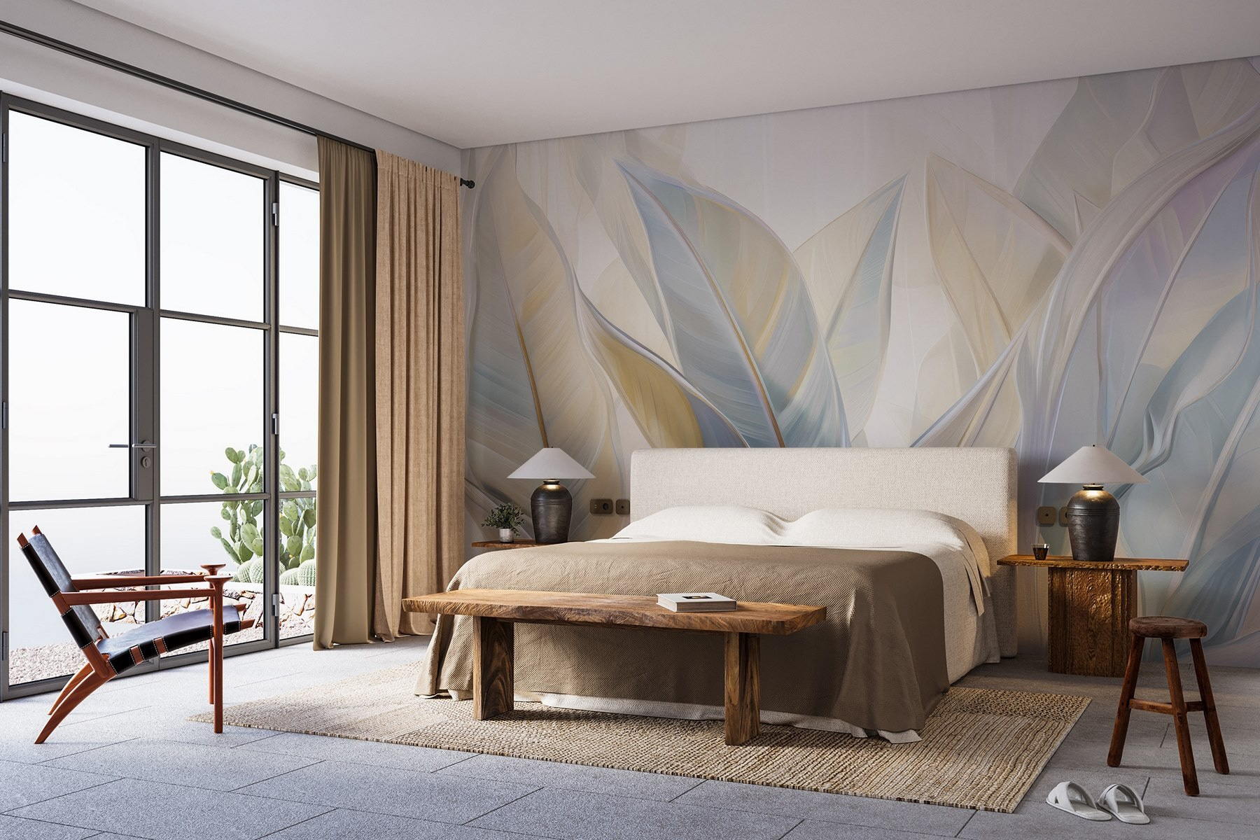 Elegant leaves in soft hues.