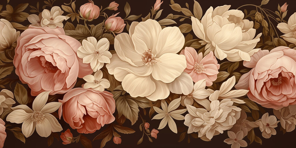 Lush blooms in soft pastel hues