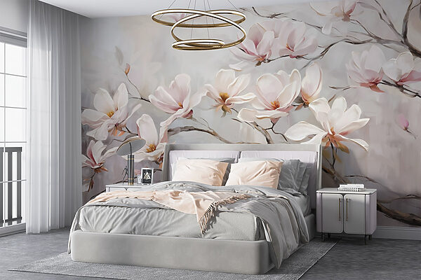 Painting of flowers on a branch Painting of flowers on a branch