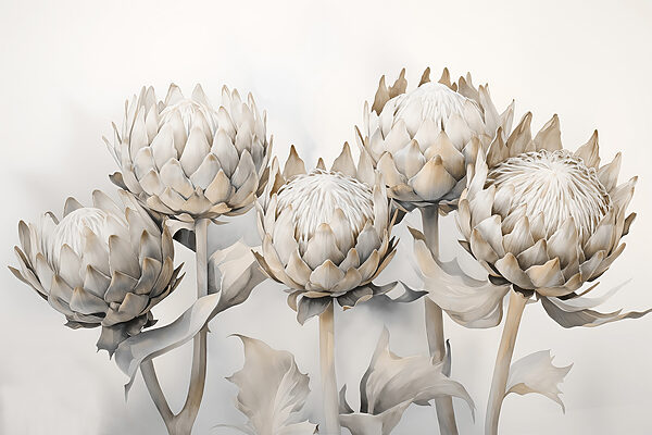 Group of artichokes with leaves Group of artichokes with leaves