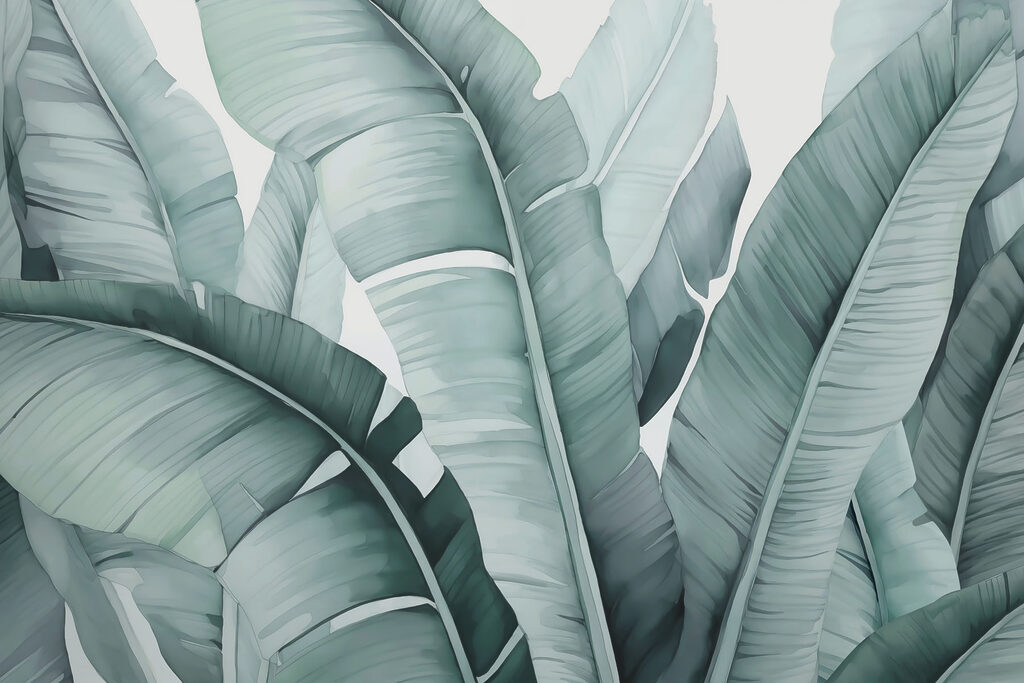 Lush green leaves in soft hues Lush green leaves in soft hues