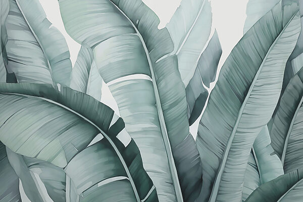 Lush green leaves in soft hues Lush green leaves in soft hues
