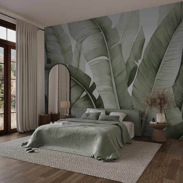 Lush green leaves in gentle waves Lush green leaves in gentle waves