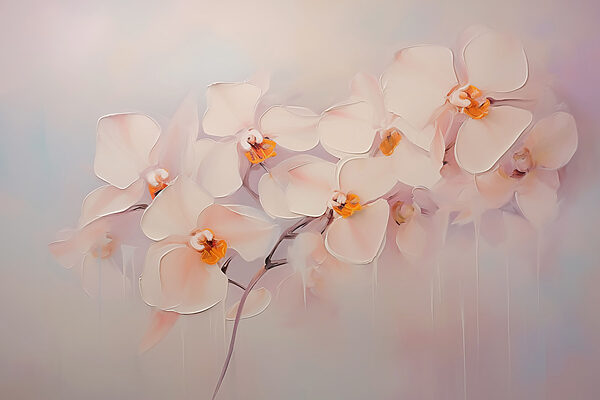 Painting of white flowers Painting of white flowers