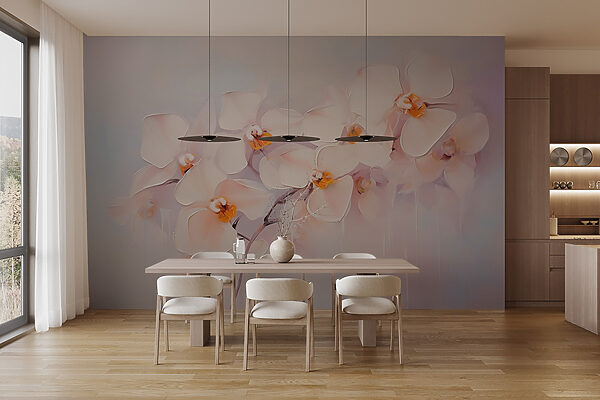 Painting of white flowers Painting of white flowers