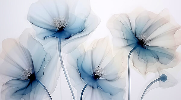 Group of flowers with blue petals Group of flowers with blue petals