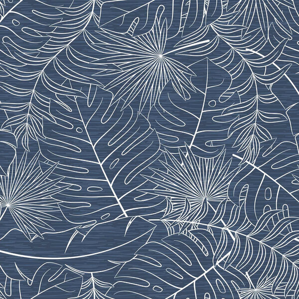 Pattern of leaves on a blue background Pattern of leaves on a blue background