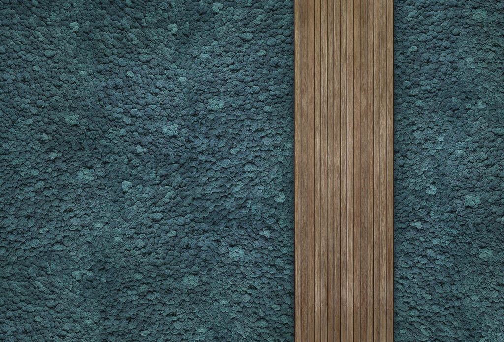Wood plank on a blue carpet Wood plank on a blue carpet