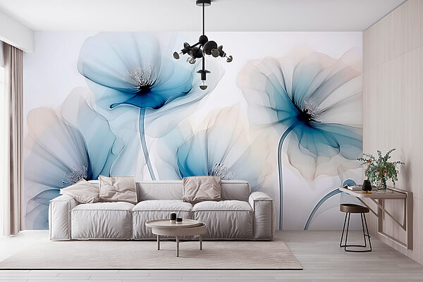 Group of flowers with blue petals Group of flowers with blue petals