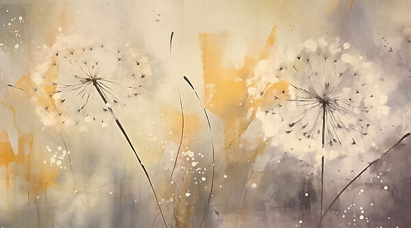 Painting of dandelions Painting of dandelions