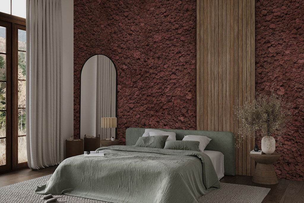 Brown carpet with a wood plank