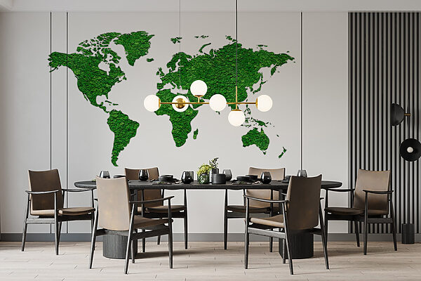 Map of the world made of green plants Map of the world made of green plants
