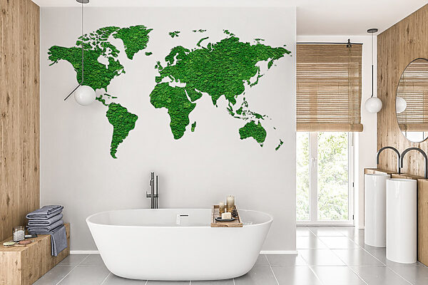 Map of the world made of green plants Map of the world made of green plants