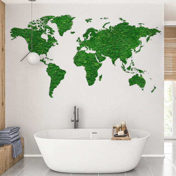 Map of the world made of green plants Map of the world made of green plants
