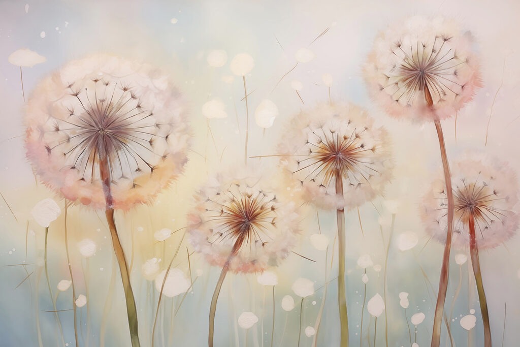 Painting of dandelions Painting of dandelions