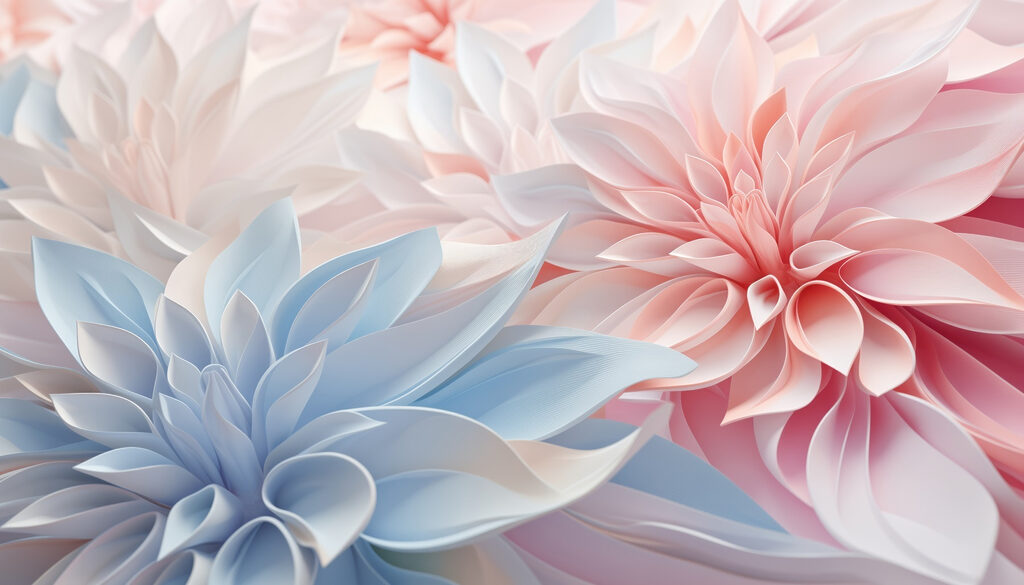 Delicate layers of pastel petals