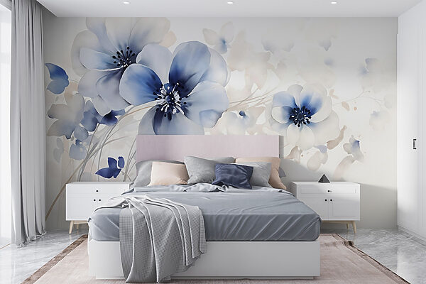 Painting of flowers on a white background Painting of flowers on a white background
