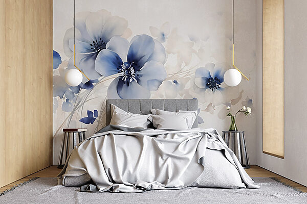 Painting of flowers on a white background Painting of flowers on a white background