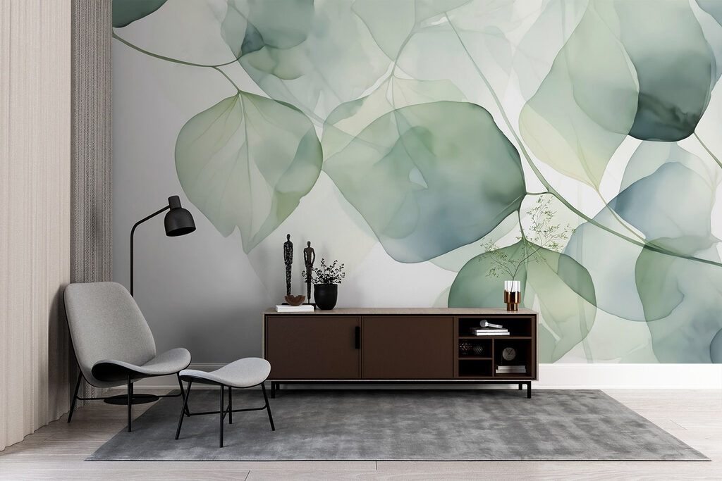 Delicate leaves in soft pastel hues Delicate leaves in soft pastel hues