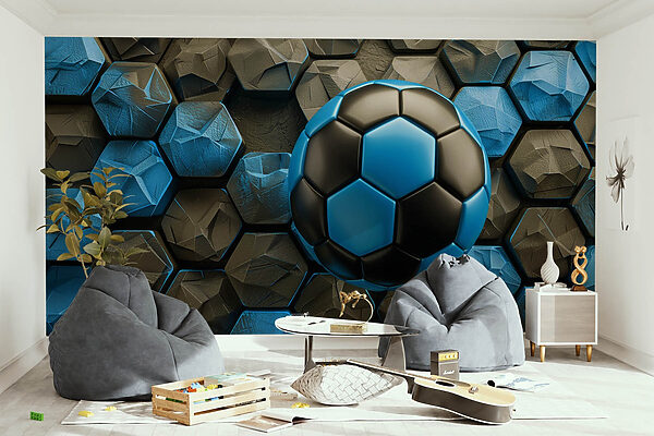 Blue and black football ball Blue and black football ball