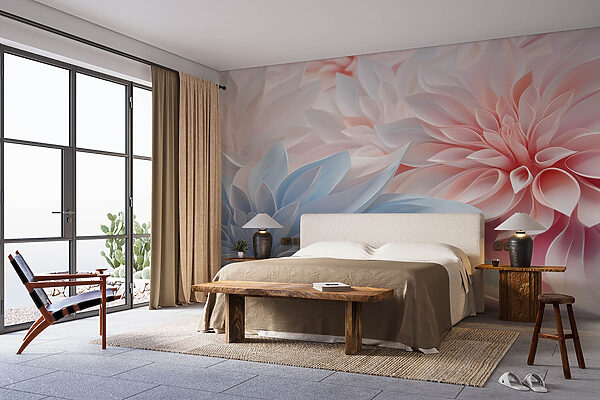 Wall murals Wall murals Delicate layers of pastel petals. (SKU: w08622)