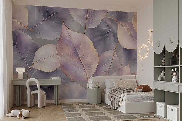 Delicate leaves in soft hues