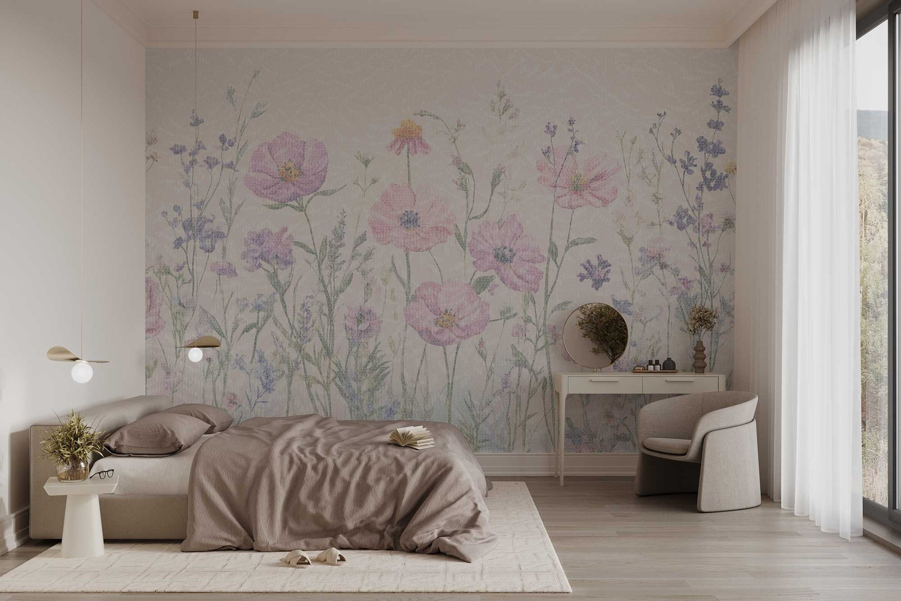 Delicate blooms in soft pastel hues