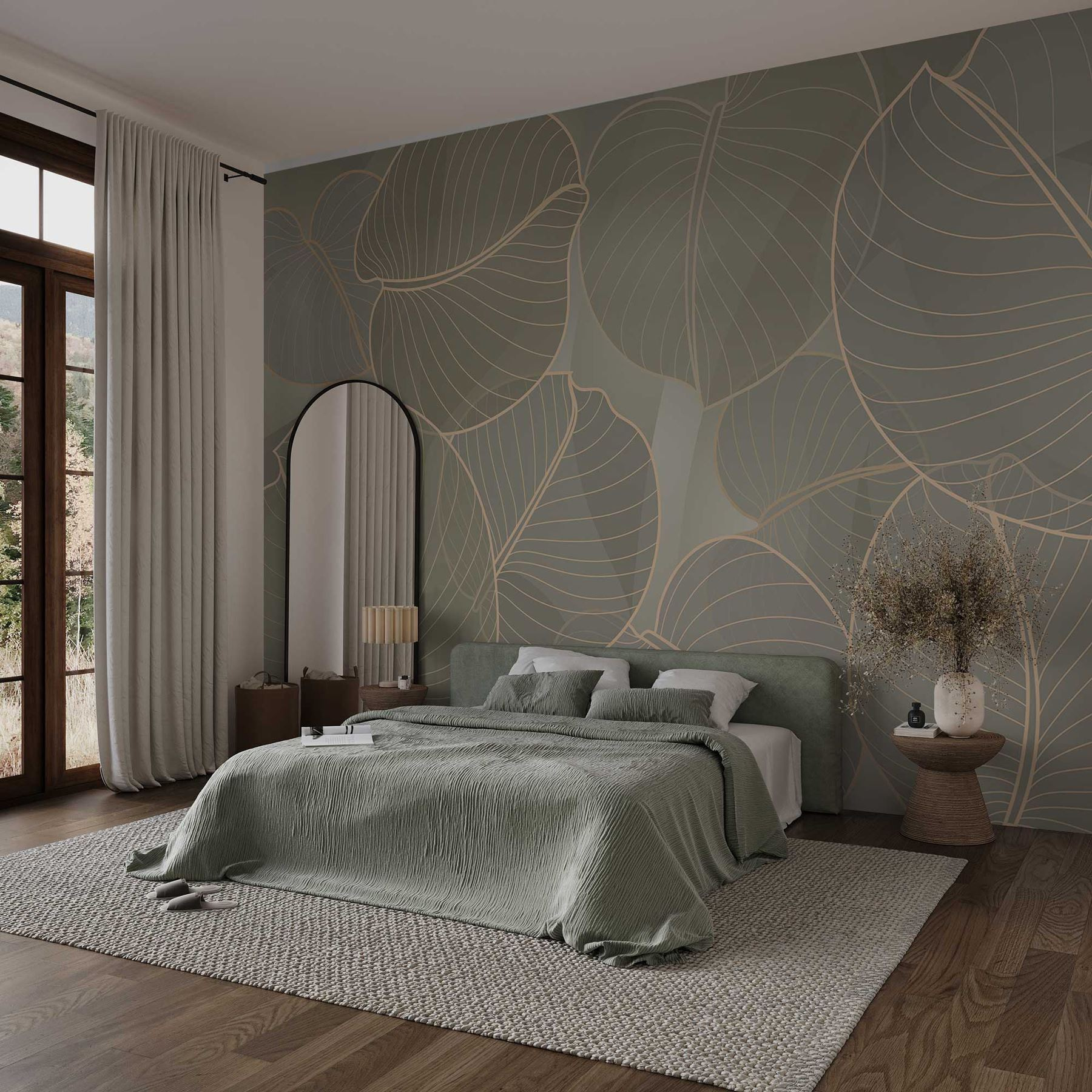 Soft leaves in soothing colors