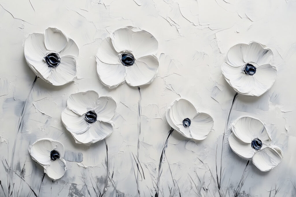 Painting of white flowers Painting of white flowers