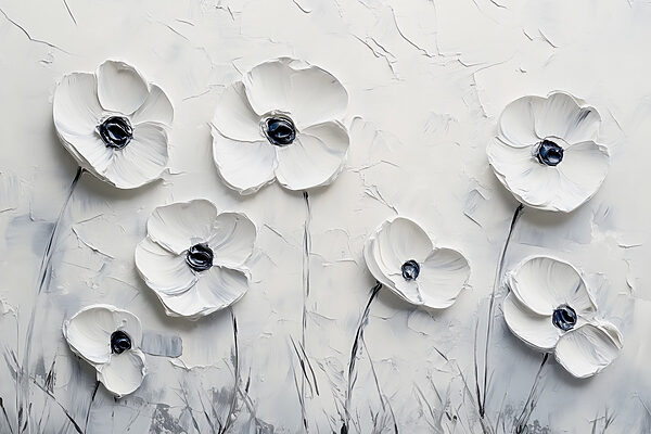 Painting of white flowers Painting of white flowers
