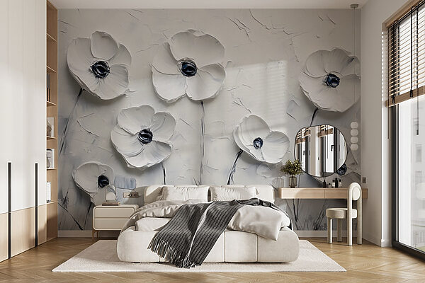 Painting of white flowers Painting of white flowers