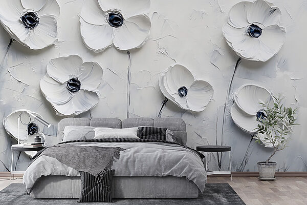 Painting of white flowers Painting of white flowers