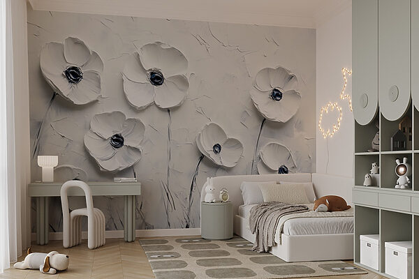 Painting of white flowers Painting of white flowers