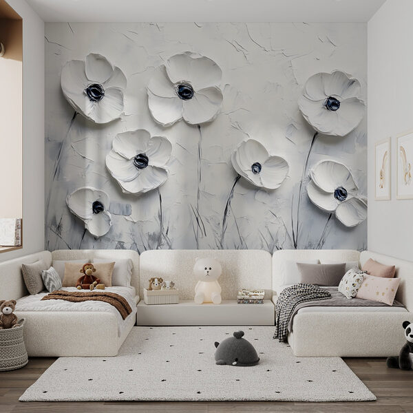 Painting of white flowers Painting of white flowers