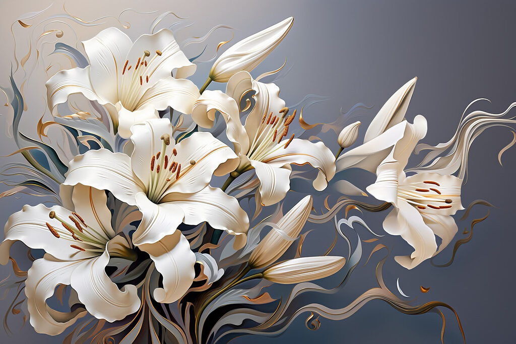 Delicate lilies in soft hues Delicate lilies in soft hues