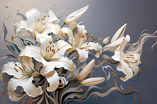 Delicate lilies in soft hues Delicate lilies in soft hues