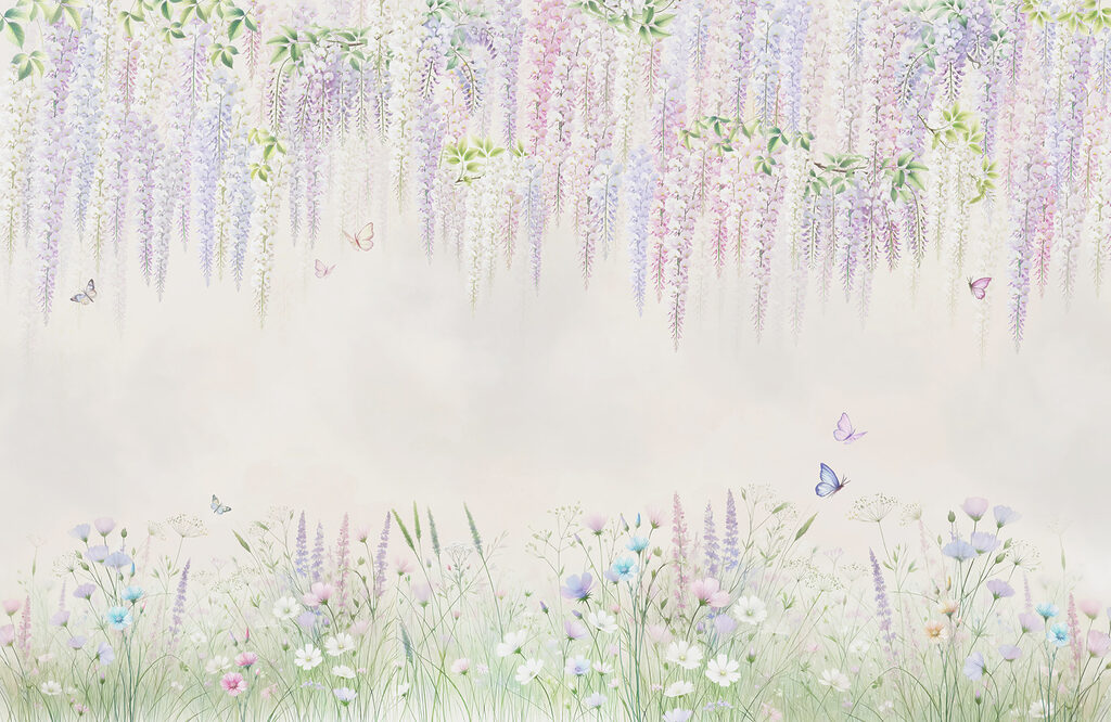 Painting of flowers and butterflies Painting of flowers and butterflies
