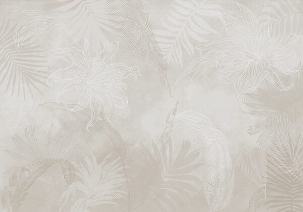 White floral pattern on a grey background White floral pattern on a grey background